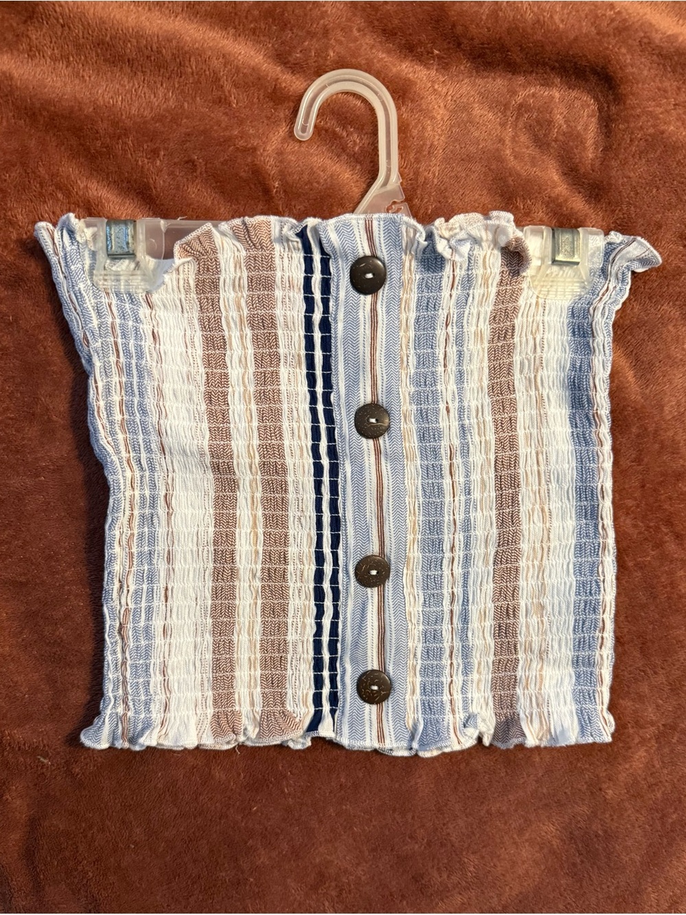 Tube Top for woman in Blue and Brown
